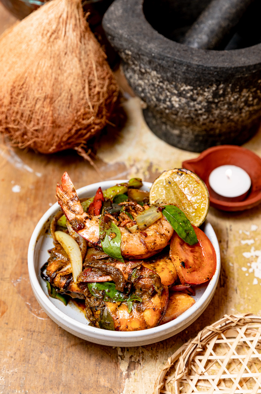 Lankan Style Devilled Prawn Feast for Two